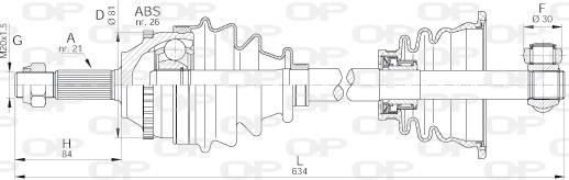 Open Parts DRS6072.00 - Приводний вал autocars.com.ua