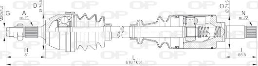 Open Parts DRS6086.00 - Приводний вал autocars.com.ua