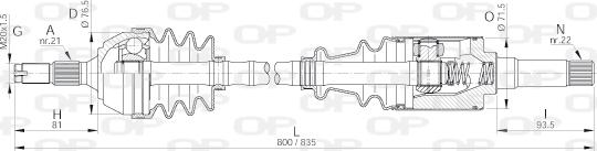 Open Parts DRS6087.00 - Приводний вал autocars.com.ua