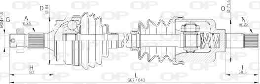 Open Parts DRS6092.00 - Приводний вал autocars.com.ua