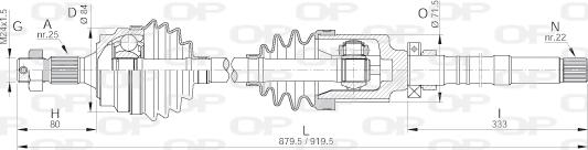 Open Parts DRS6093.00 - Приводний вал autocars.com.ua