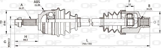 Open Parts DRS6101.00 - Приводний вал autocars.com.ua