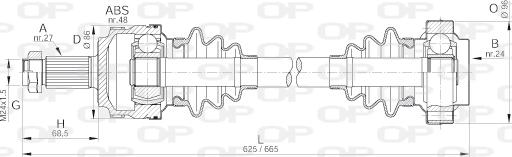 Open Parts DRS6104.00 - Приводний вал autocars.com.ua