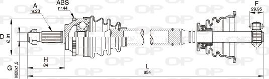 Open Parts DRS6110.00 - Приводний вал autocars.com.ua