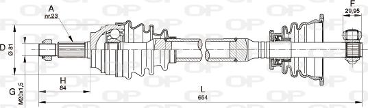 Open Parts DRS6112.00 - Приводний вал autocars.com.ua