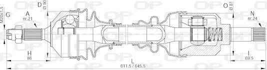 Open Parts DRS6123.00 - Приводний вал autocars.com.ua