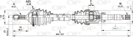 Open Parts DRS6126.00 - Приводний вал autocars.com.ua