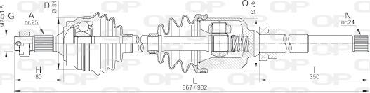 Open Parts DRS6133.00 - Приводний вал autocars.com.ua