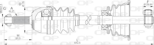 Open Parts DRS6135.00 - Приводний вал autocars.com.ua