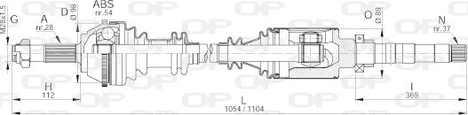 Open Parts DRS6138.00 - Приводний вал autocars.com.ua