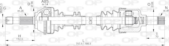 Open Parts DRS6143.00 - Приводний вал autocars.com.ua