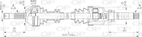 Open Parts DRS6144.00 - Приводний вал autocars.com.ua