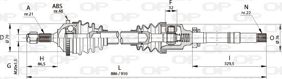 Open Parts DRS6150.00 - Приводний вал autocars.com.ua