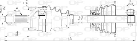 Open Parts DRS6151.00 - Приводний вал autocars.com.ua