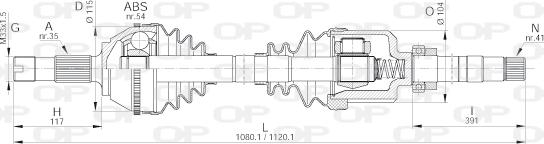 Open Parts DRS6156.00 - Приводний вал autocars.com.ua