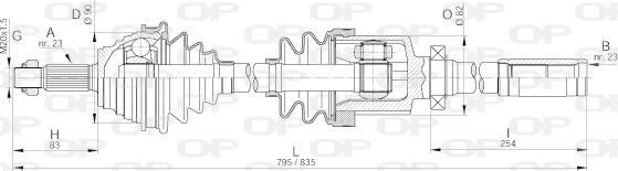 Open Parts DRS6167.00 - Приводний вал autocars.com.ua