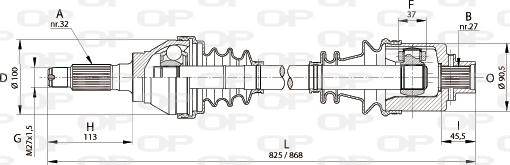 Open Parts DRS6169.00 - Приводний вал autocars.com.ua