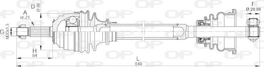 Open Parts DRS6170.00 - Приводний вал autocars.com.ua