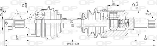 Open Parts DRS6173.00 - Приводний вал autocars.com.ua