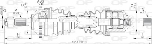 Open Parts DRS6177.00 - Приводний вал autocars.com.ua