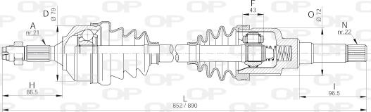 Open Parts DRS6182.00 - Приводной вал autodnr.net