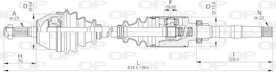 Open Parts DRS6184.00 - Приводний вал autocars.com.ua