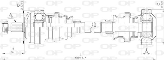 Open Parts DRS6185.00 - Приводний вал autocars.com.ua