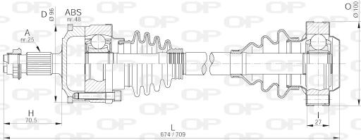 Open Parts DRS6188.00 - Приводний вал autocars.com.ua