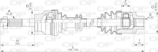 Open Parts DRS6190.00 - Приводний вал autocars.com.ua