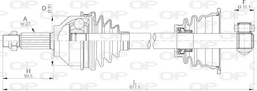 Open Parts DRS6191.00 - Приводний вал autocars.com.ua