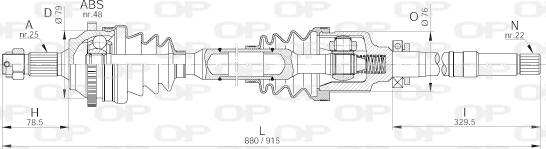 Open Parts DRS6192.00 - Приводний вал autocars.com.ua