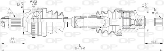 Open Parts DRS6193.00 - Приводний вал autocars.com.ua