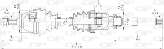 Open Parts DRS6195.00 - Приводний вал autocars.com.ua