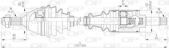 Open Parts DRS6196.00 - Приводний вал autocars.com.ua