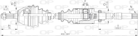 Open Parts DRS6199.00 - Приводний вал autocars.com.ua