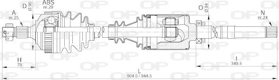 Open Parts DRS6200.00 - Приводний вал autocars.com.ua