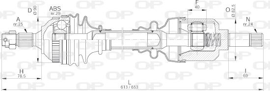 Open Parts DRS6202.00 - Приводний вал autocars.com.ua