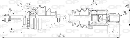 Open Parts DRS6207.00 - Приводний вал autocars.com.ua