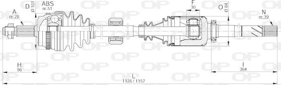 Open Parts DRS6210.00 - Приводний вал autocars.com.ua