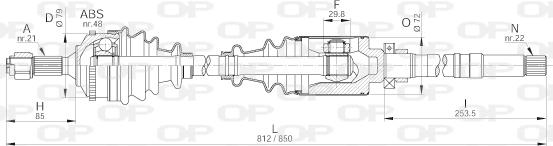 Open Parts DRS6223.00 - Приводний вал autocars.com.ua