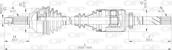Open Parts DRS6230.00 - Приводний вал autocars.com.ua