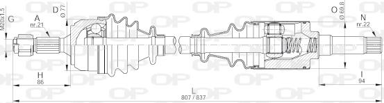 Open Parts DRS6233.00 - Приводний вал autocars.com.ua