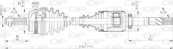 Open Parts DRS6240.00 - Приводний вал autocars.com.ua