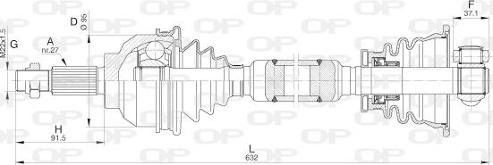 Open Parts DRS6241.00 - Приводний вал autocars.com.ua