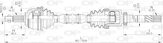 Open Parts DRS6242.00 - Приводний вал autocars.com.ua