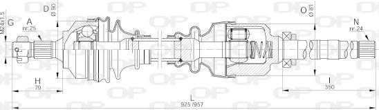 Open Parts DRS6248.00 - Приводний вал autocars.com.ua