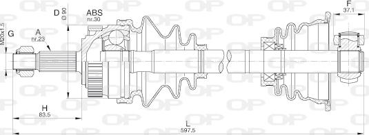 Open Parts DRS6250.00 - Приводний вал autocars.com.ua