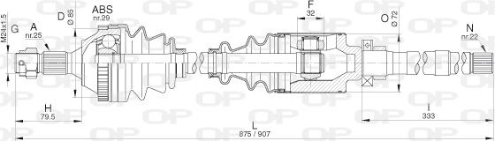 Open Parts DRS6268.00 - Приводний вал autocars.com.ua