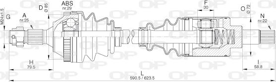 Open Parts DRS6270.00 - Приводний вал autocars.com.ua