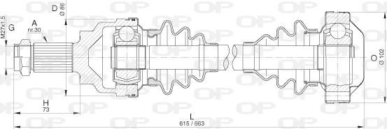 Open Parts DRS6275.00 - Приводний вал autocars.com.ua